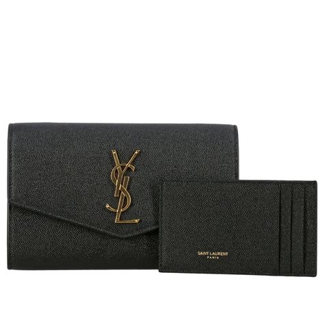 ysl black logo wallet|ysl wallet price.